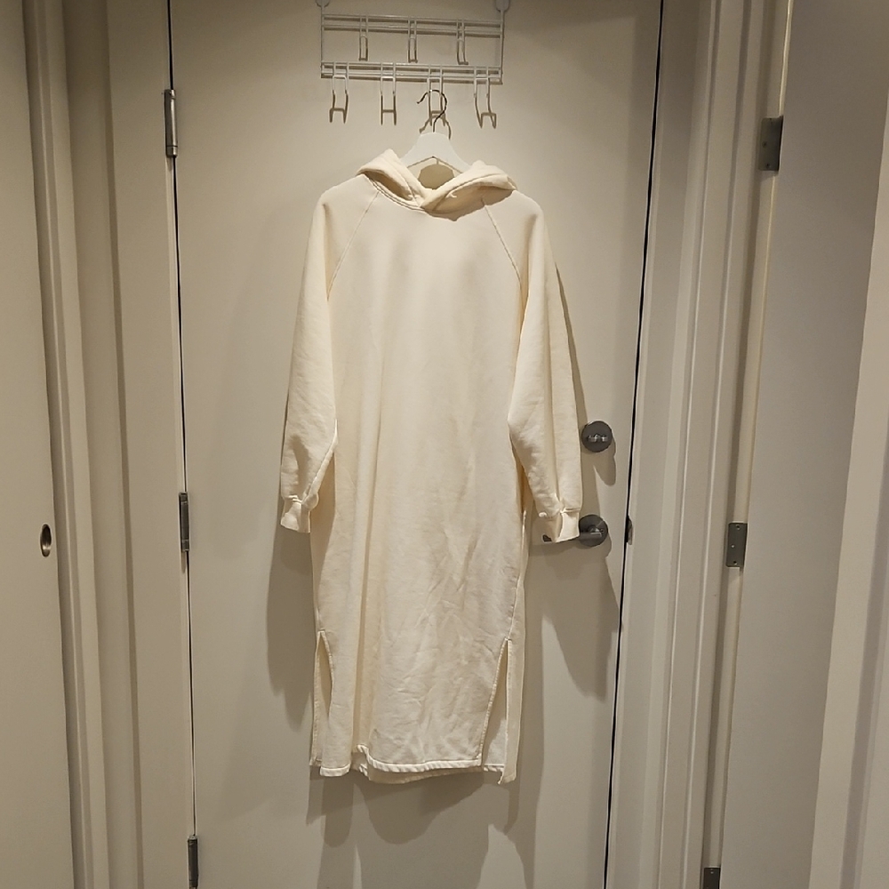 Oversized Hooded Sweatshirt Dress - M